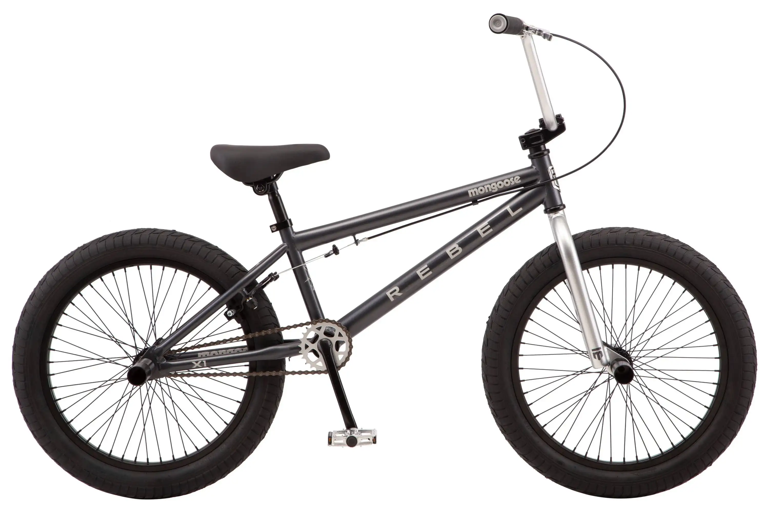 Rebel X1 BMX Bike 20in. Wheels Boys/Girls Gray Steel BMX Frame with Integrated Head Tube Bearing Provides Durability