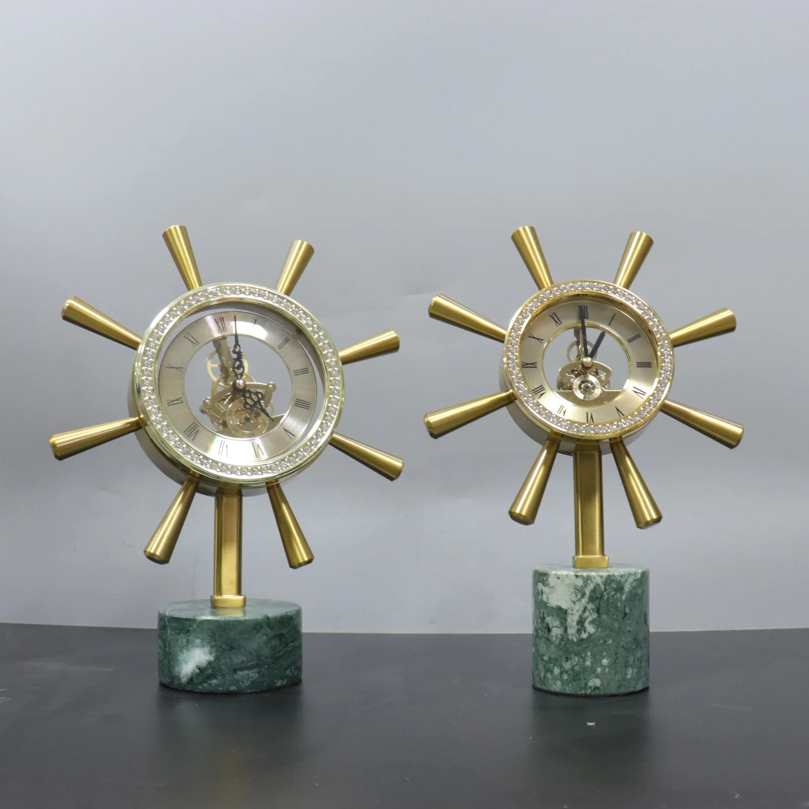 Creative retro light luxury geometric clock ornaments home soft decoration factory wholesale home model room ornaments