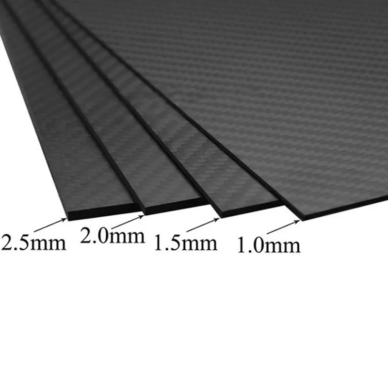 1 foglio di superficie opaca 3K 100% piastra in fibra di carbonio, spessore 1,6 mm 2 mm