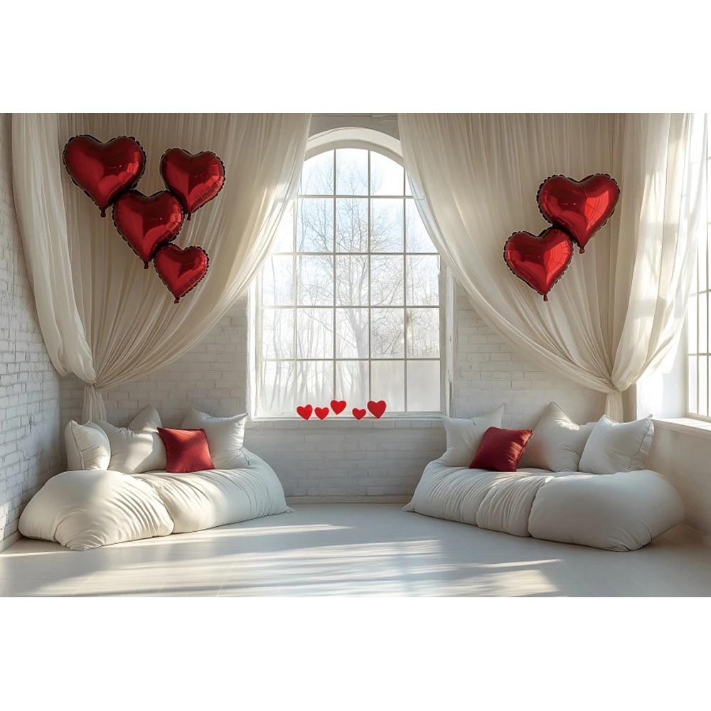 بالون قلب أحمر لعيد الحب خلفية تصوير لعيد ميلاد الطفل وحفلات الزفاف ديكور صورة للأطفال خلفية استوديو الصور