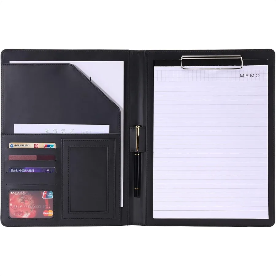 

Padfolio Portfolio Folder ClipboardResume Interview Document Organizer Busin Card Holder Slot Letter A4 Size Writing Pad Holder