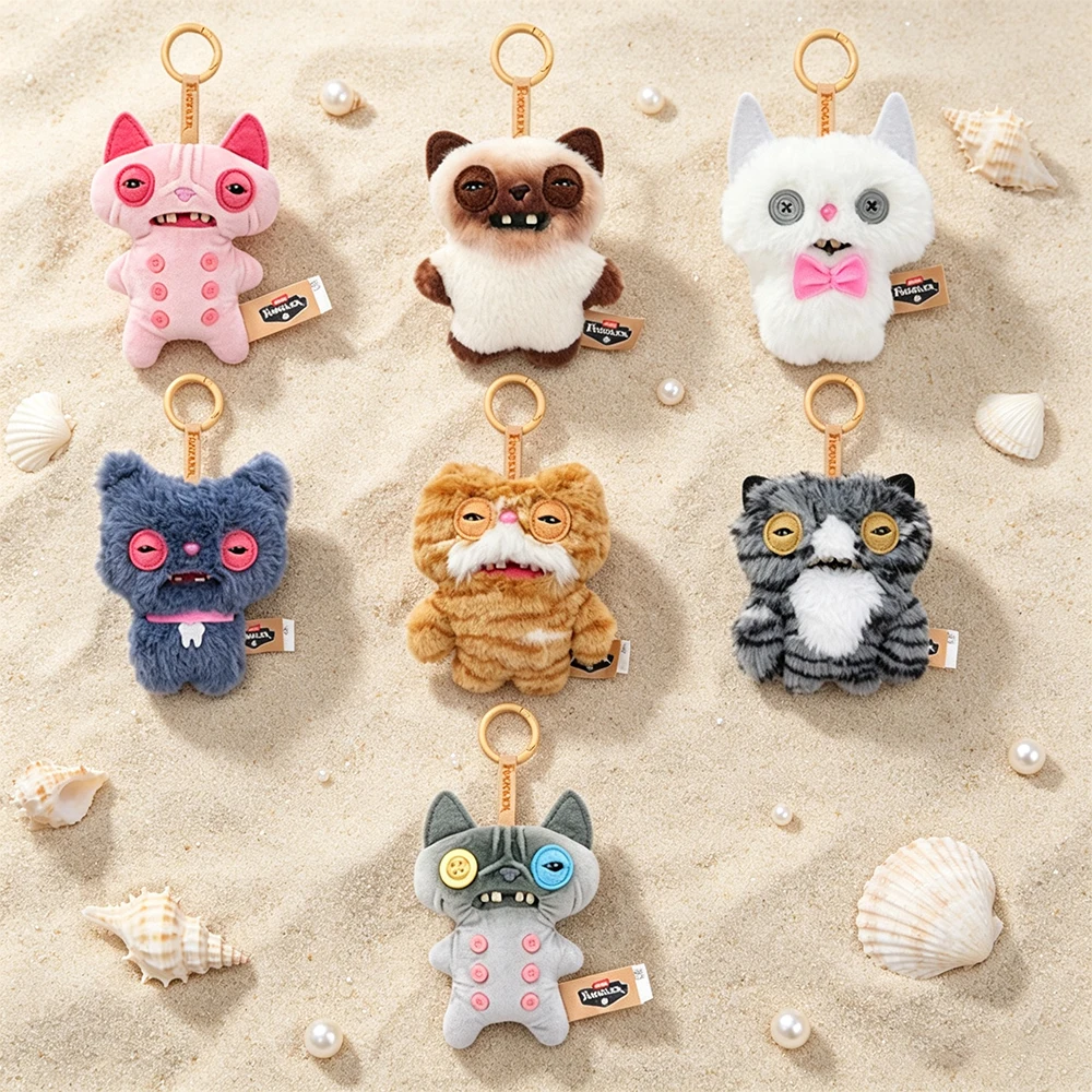 Fuggler Aelly Cats Original Porte-clés en peluche, Figurine de chat sans poils FUGG Monster, Boîte mystère, Pendentif jouet, Cadeaux