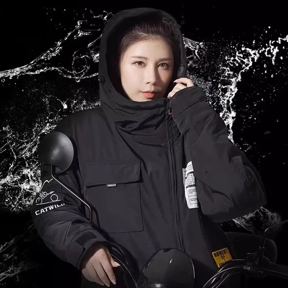 

Windproof Motorcycle Riding Clothing Quick Dressing Warm Motorcycle Jacket Integrated Cold-Proof Ski Fishing Suit Clean Clothes