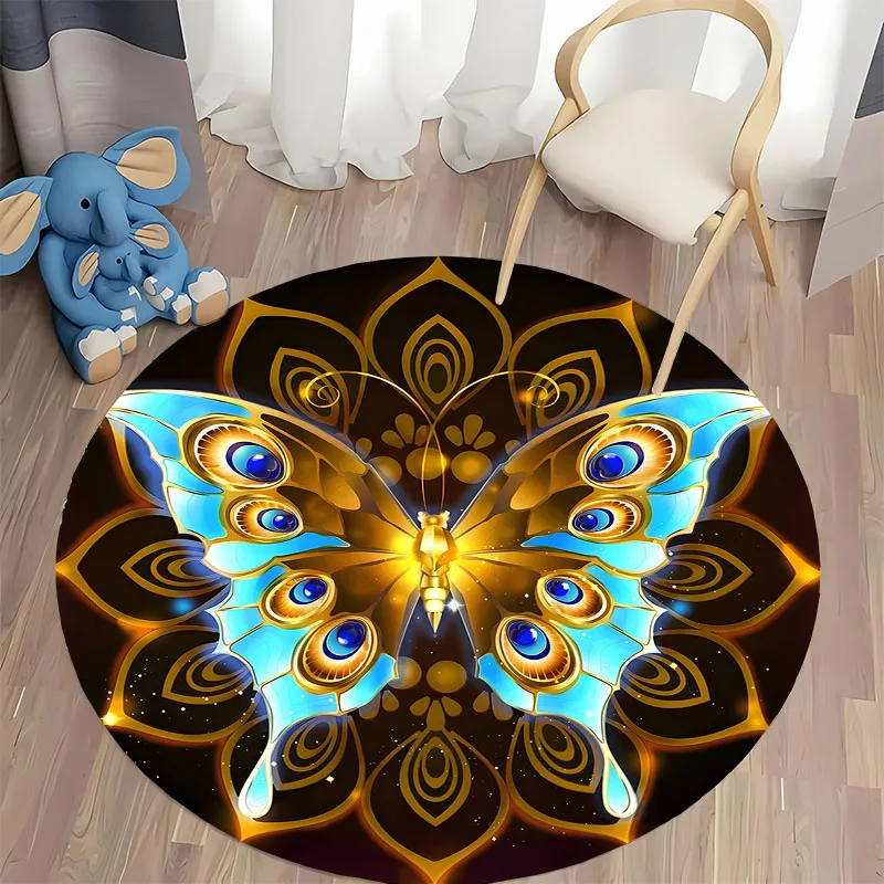 Free shipping! Butterfly-Inspired Round Carpet for Living Room Decor round carpet for home sofa bedroom, gift