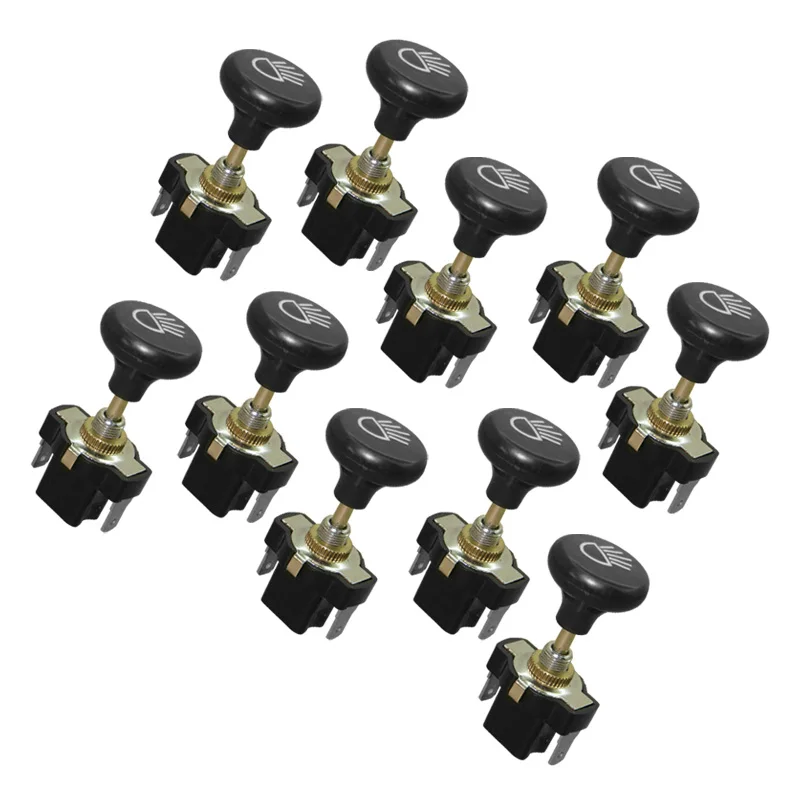 10Pcs Headlight Push Pull Light Switch Replacement Fit for Yamaha Golf Cart Club Car 12V