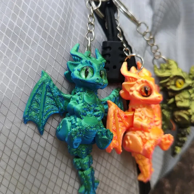 

3D Printed Chameleon & Flying Dragon Keychains: Cute Color Key Rings for Bags, Wallets & Desk Decor – Thoughtful Birthday Gifts