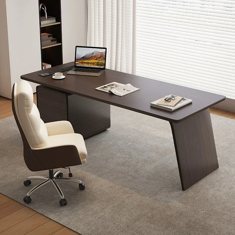 Solid wood desk modern minimalist study writing desk computer desk light luxury high-end corner