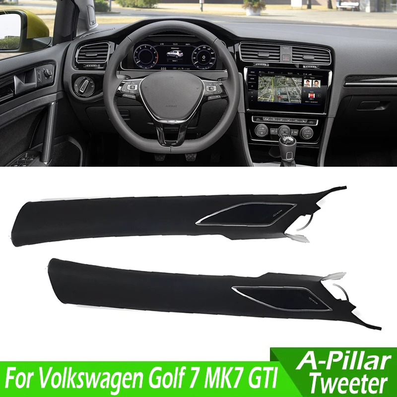 For Volkswagen Golf 7 MK7 GTI New Car Black A-Pillar Audio A-pillar Tweeter Trim Interior Panel Speaker Decorative Accessories