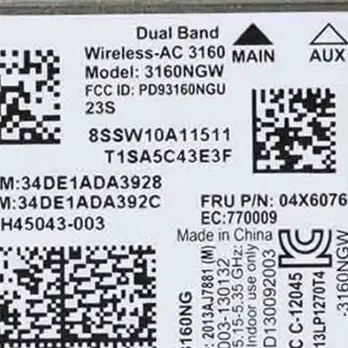 Dual Band Wireless-AC 3160 3160NGW 04X6034 04X6076 for b40 b50  Y40 Y50 E31  E455 E555 G40 G50 G70 2.4GHz/5,8GHz wifi 3160ac