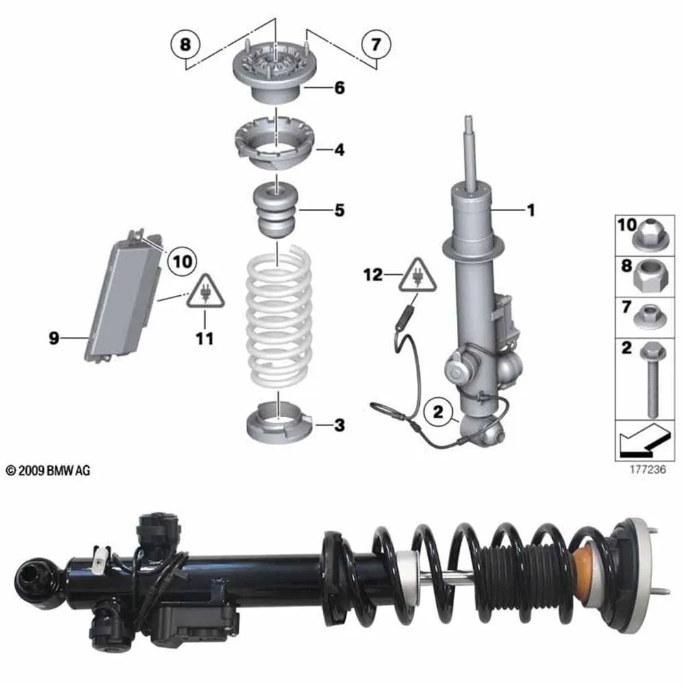 1x Rear Suspension Shock Strut With VDC For BMW F10 520i 525i 530i 535i, OE 37126796859 37126796860 High-Quality Car Accessories