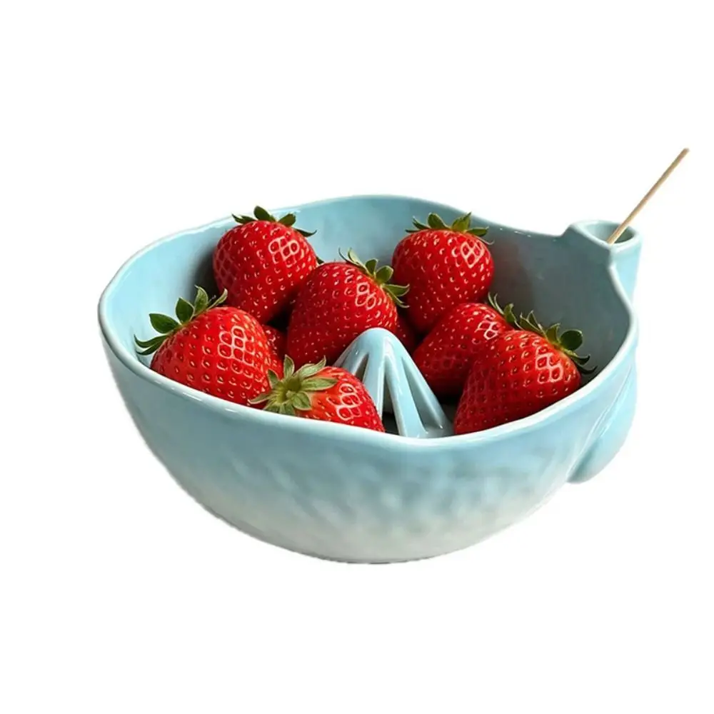 Self Spinning Berry Washing Bowl Perforated Draining Large Capacity Fruit Strainer Quick Drain Easy To Clean