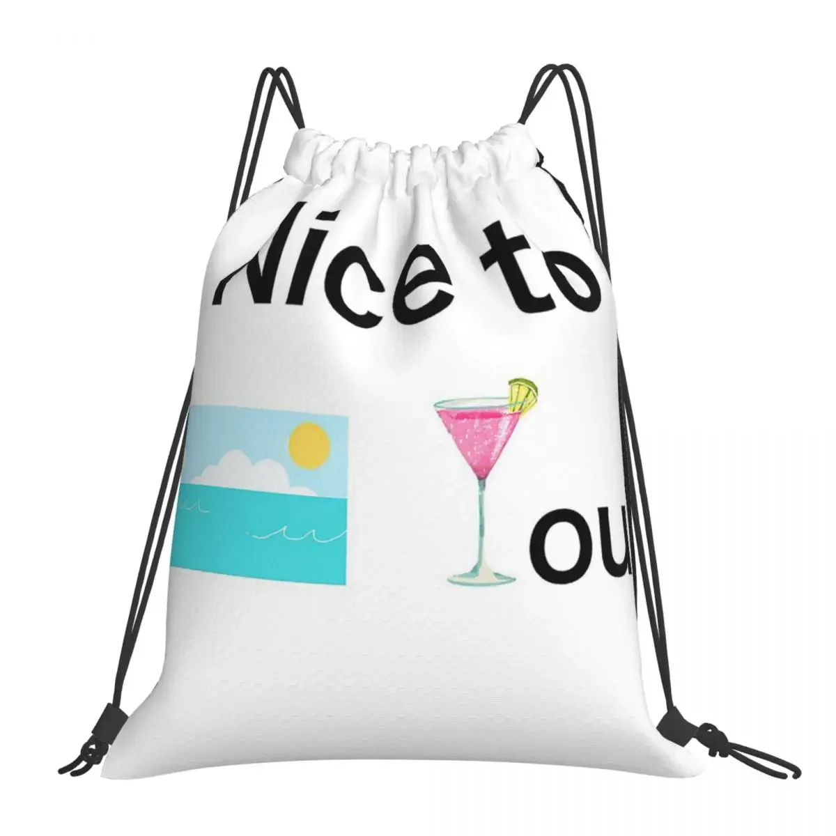 

Nice To See You! Sea Cute Funny Drawstring Bag Backpacks Drawstring Bags Drawstring Bundle Pocket Storage Bag BookBag