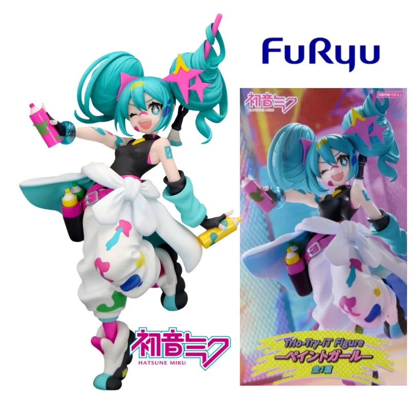 

In Stock Original FuRyu Hatsune Miku Trio Try IT Graffiti Girl Anime Figure Doll Ornaments Model Collection Birthday Present