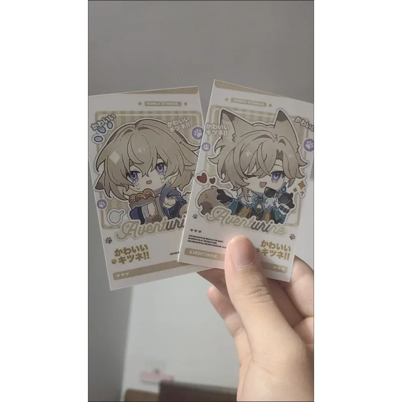 2Pcs/Set Honkai: Star Rail Anime Laser Card Aventurine Kakavasha LOMO Card Postcard Gift