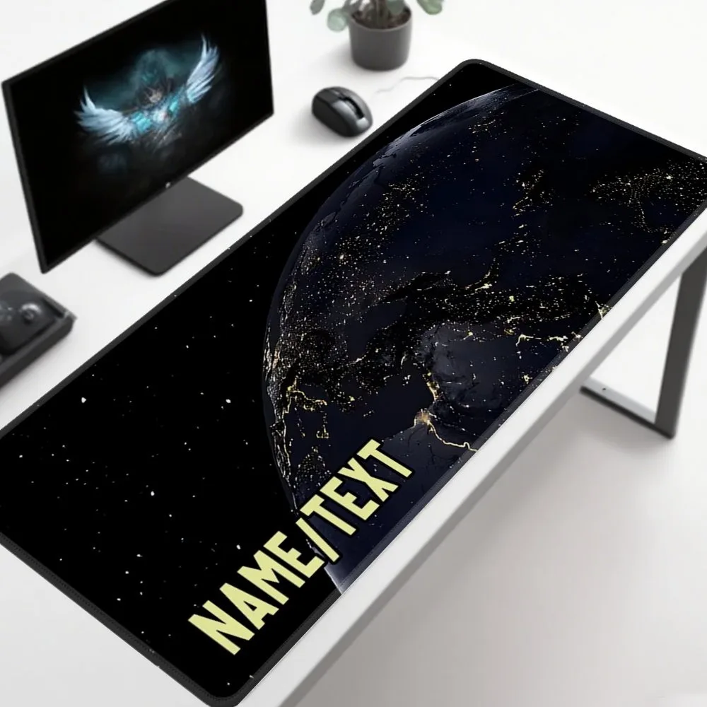 Personalized Heavy Rubber Precise Stitched Mouse Pad, Customizable Starlight Text Gaming Desk Mat
