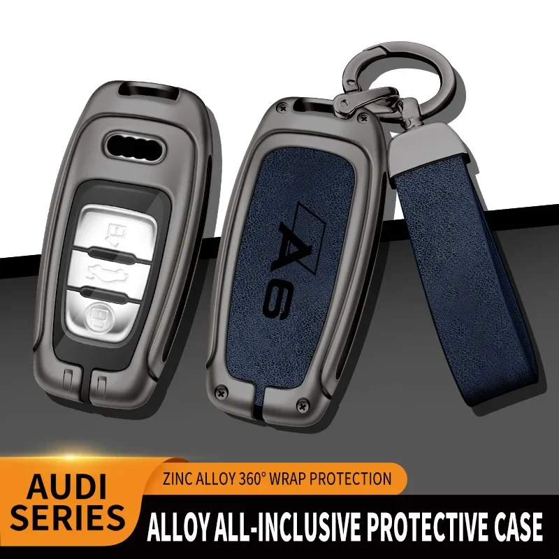 Zinc Alloy Car Key Case Cover For Audi A6 Remote Control Protector For Audi Full Series A6 A4 A7 Q5 A5 Car Key Shell Accessories