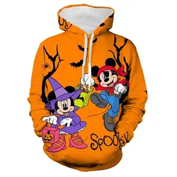 Halloween Hoodie Autumn Men Women Cartoon Disney Mickey Mouse Pumpkin Hooded Clothing Fashion Coat With Hat Casual Streetwear