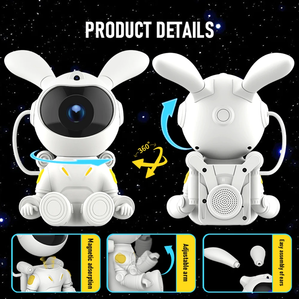 Galaxy Star Astronaut Projector Light, Starry Sky Porjetores Lâmpada, Decoração do quarto, Nebula LED Night Light, Presentes para crianças