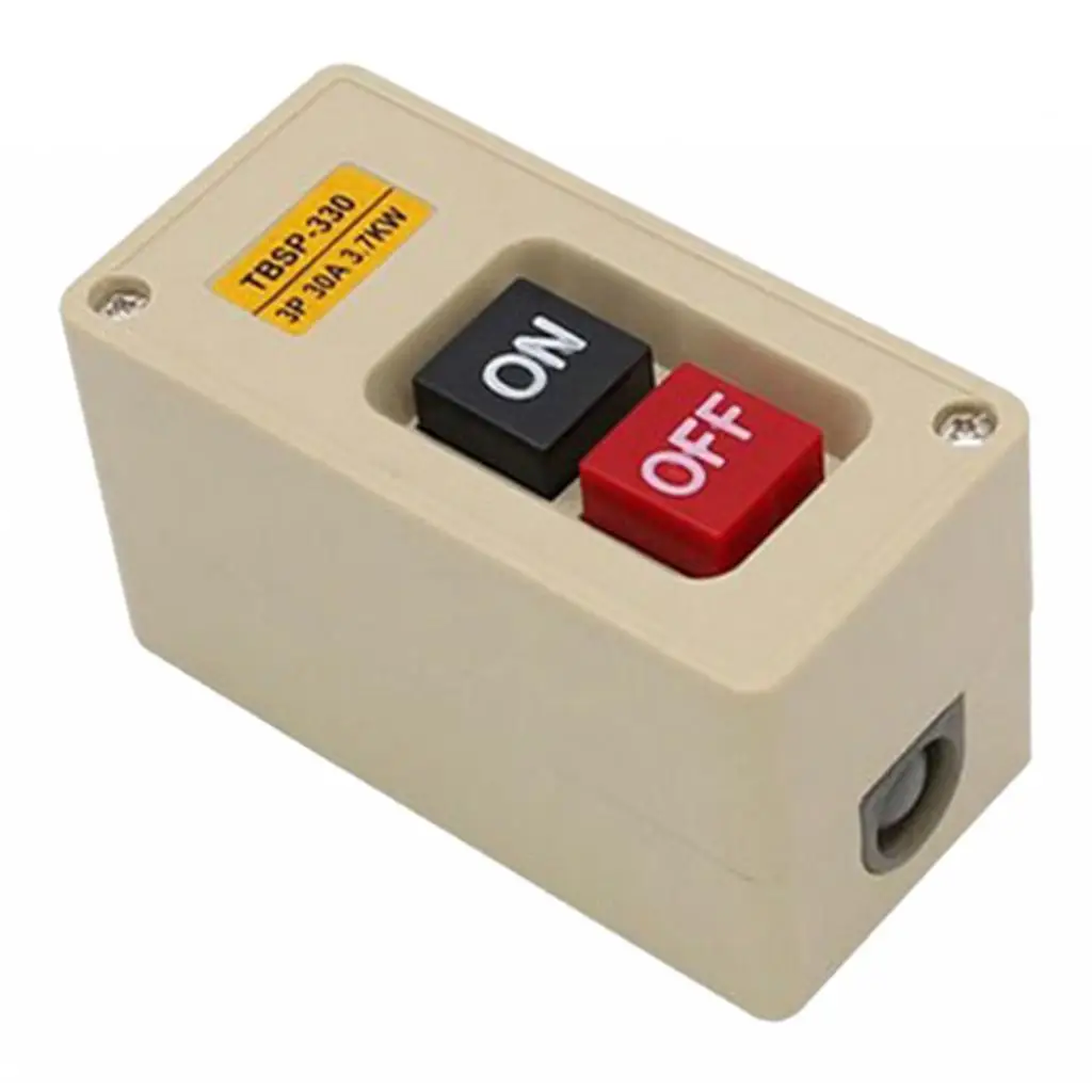 Push Button on Off Switch Beige ABS Durable Replacement for Textile Machinery and Three Phase Motor