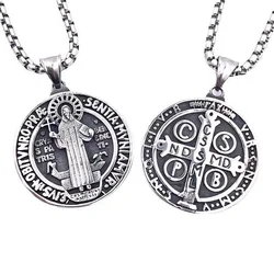SAIYE 316lOrder of Saint Benedict Necklace Pendant Stainless Steel Cross Exorcism Fashion Jewelry 316L Titanium Steel Wholesale