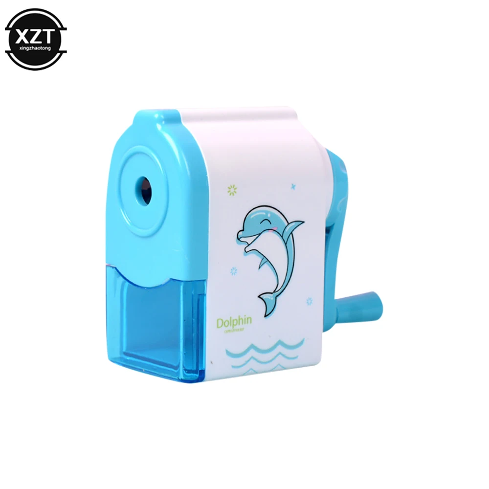 Pencil Knife Tools Cute Dolphin Rotary Pencil Sharpener Long Lasting Blade School Stationery Hand Crank Sharpeners for Childen