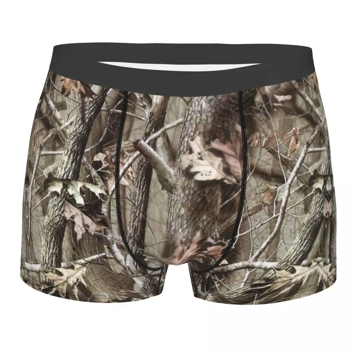 Real Tree Camouflage Camo Pattern Underwear Men Breathable Boxer Briefs Shorts Panties Soft Underpants For Boyfriend Husband