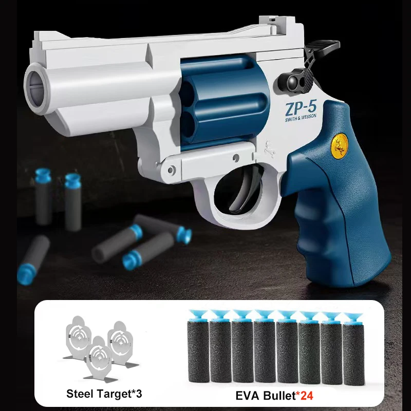 Manual ZP5 Revolver Pistol EVA Soft Dart Bullet Launcher Toy Gun Weapon Outdoor Airsoft Pistola For Boys Birthday Gift