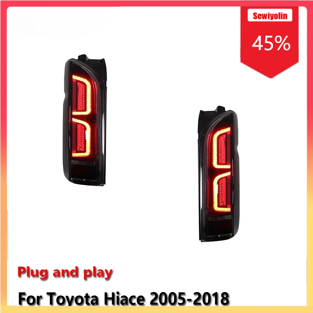 

Автомобильный светодиодный задний фонарь, автомобильные детали для Toyota Hiace 2005-2018, авто противотуманные DRL, стоп-сигнал, указатель поворота, Plug and Play