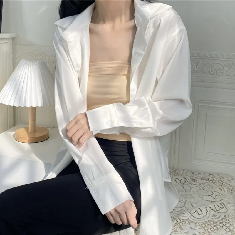 Shirts Vrouwen Solide Eenvoudige Dagelijkse Creativiteit Koreaanse Stijl Elegante Kantoordame All-Match Gezellige Basics Charmant Nieuw Casual Stijlvol