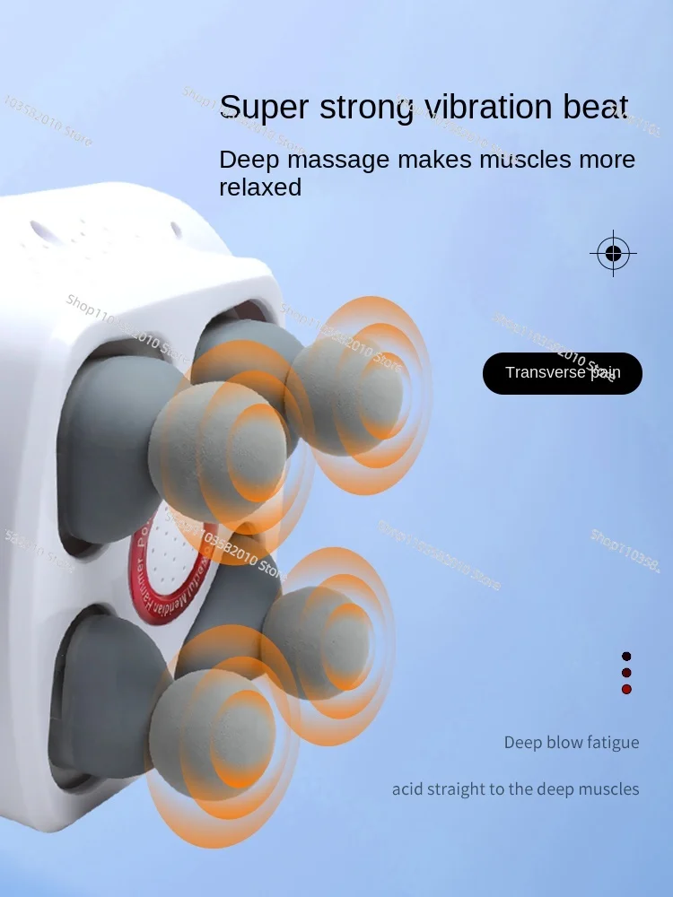 Massager Cervical Spine Waist Back Leg Four Head Massage Gun Hercules Massage Stick Knocking Hammer Massage Instrument Beating