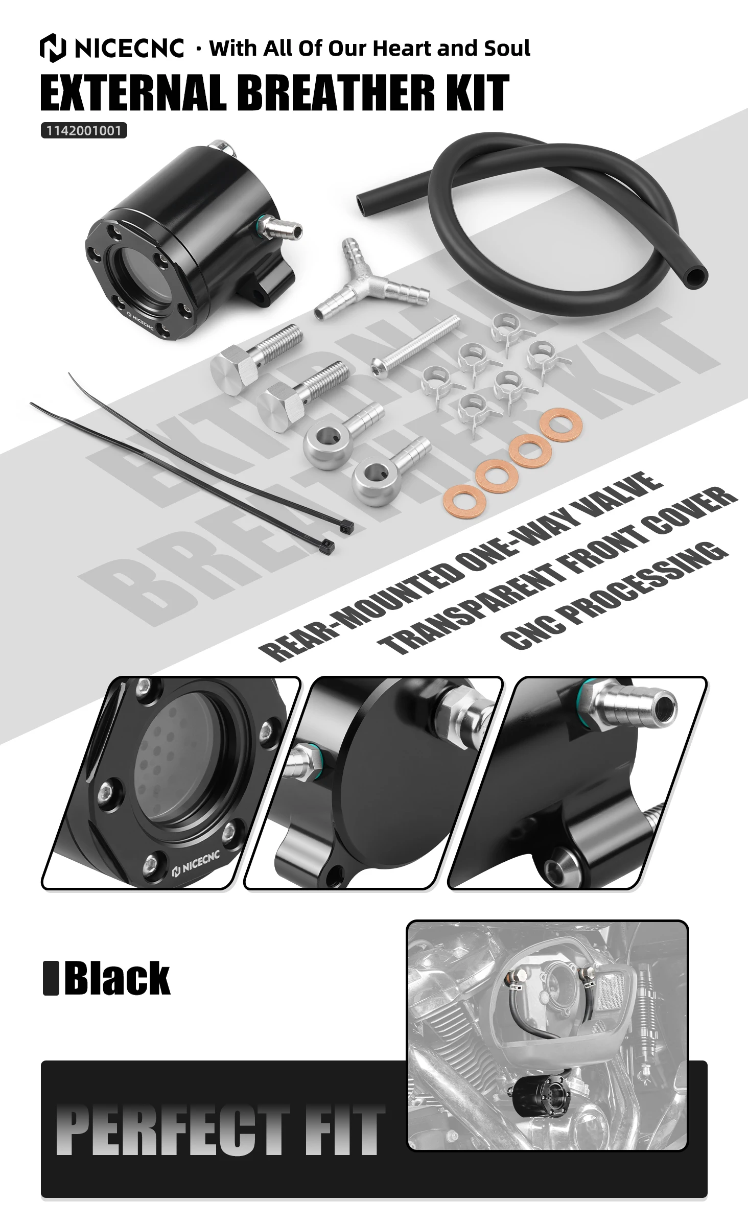 (EU-Lager) Externes Entlüftungskit für Harley Softail Touring Street Glide /Special Road Glide CVO Road King /Special Electra Glide – Detail 1