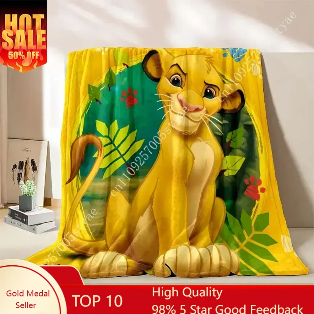 

Simba Lion King Blankets Disney Cartoon Plush Blanket Soft Indoor Decoration Child Holiday Party Boy Girl Gift Custom Wearable