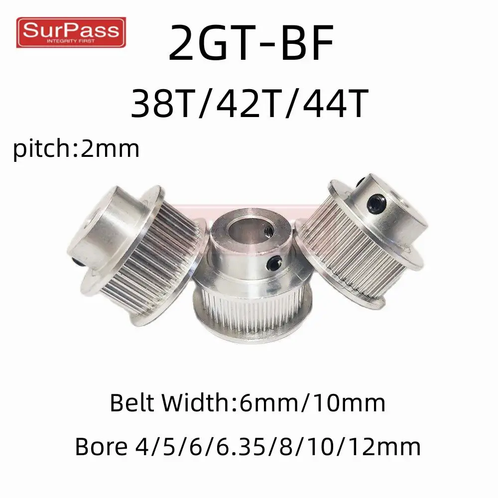 2GT/GT2 Timing Pulley  38T/42T/44T  Tooth Teeth Bore 5/6/6.35/8/10/12/12.7/14/15mm Synchronous Wheels Width 6mm10/mm