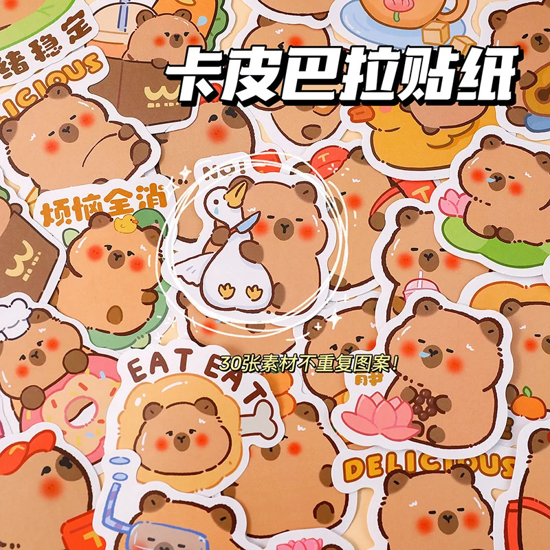 24 pack/lot Kawaii Capybara Stickers Cute Scrapbooking DIY Diary Decorative Sealing Sticker Album Stick Label