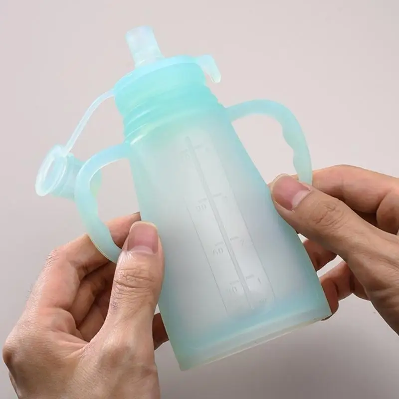 Portable Leakproof Silicone Baby Fruit Puree Squeeze Storage Bag 120mL Reusable Breast Milk Preservation Rice Paste Food Pouch