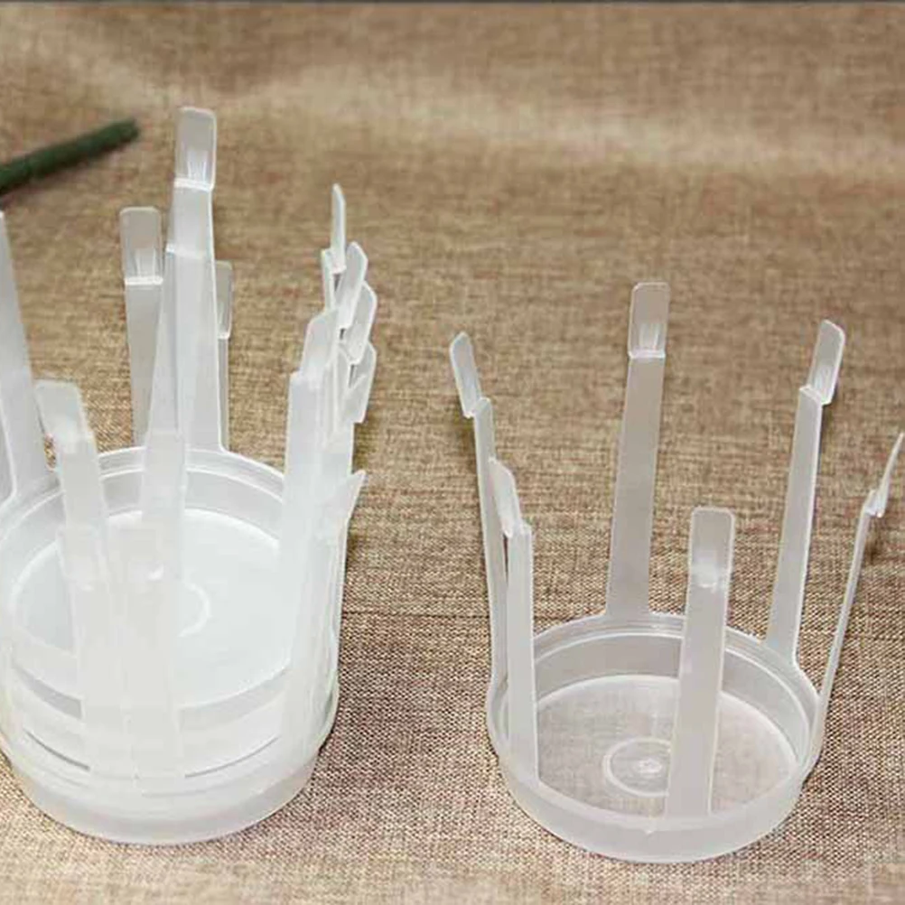 10 قطعة مثبت الزهور للباقات قاعدة بلاستيكية قوية قطعة مركزية مثالية لحفلات الزفاف مقهى ديكور المنزل باقة قاعدة ثابتة #4