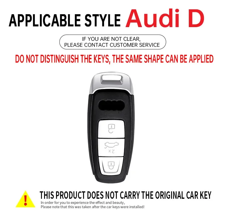 Zinc Alloy Car Remote Key Fob Case Cover Shell For Audi A4 B9 A5 A6 8S 8W Q5 Q7 4M S4 S5 S7 TT TTS TFSI RS Keychain Accessories 3