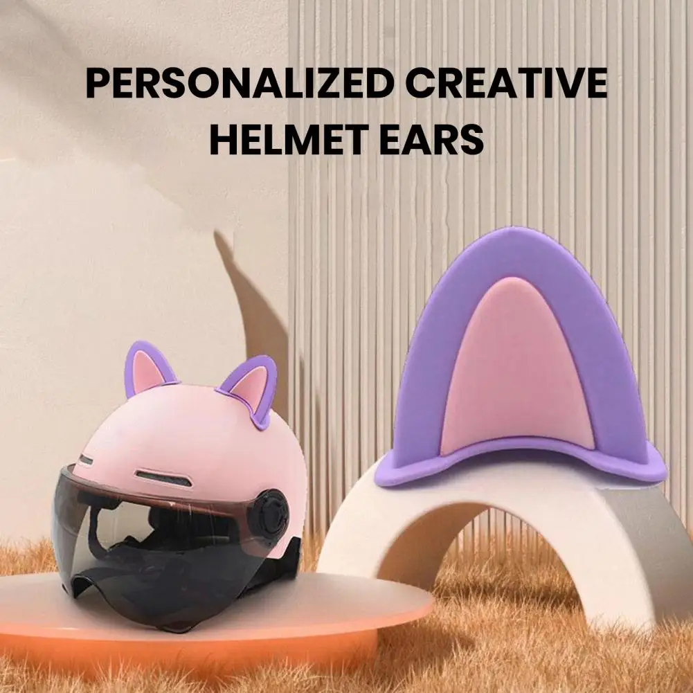 Motorcycle Helmet Cat Ears Decorations Helmet Styling Stickers Vibrant Color Compact Size Novelty Ears Adorable Helmet Accessory