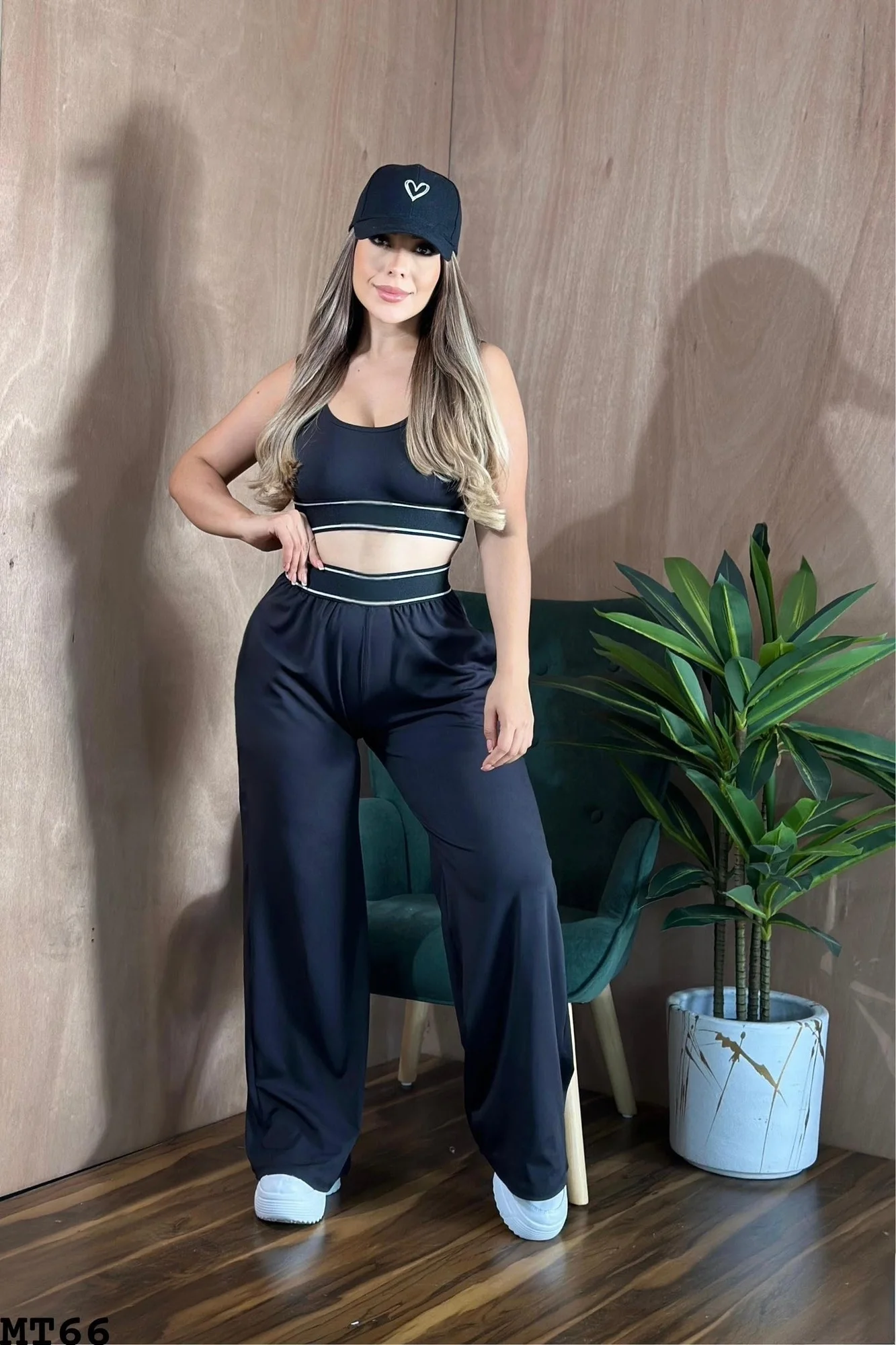 Two Piece Outfit Soft Solid Color Sleeveless Tank Top High Waist Casual Long Pants Multiple Colors Q6344