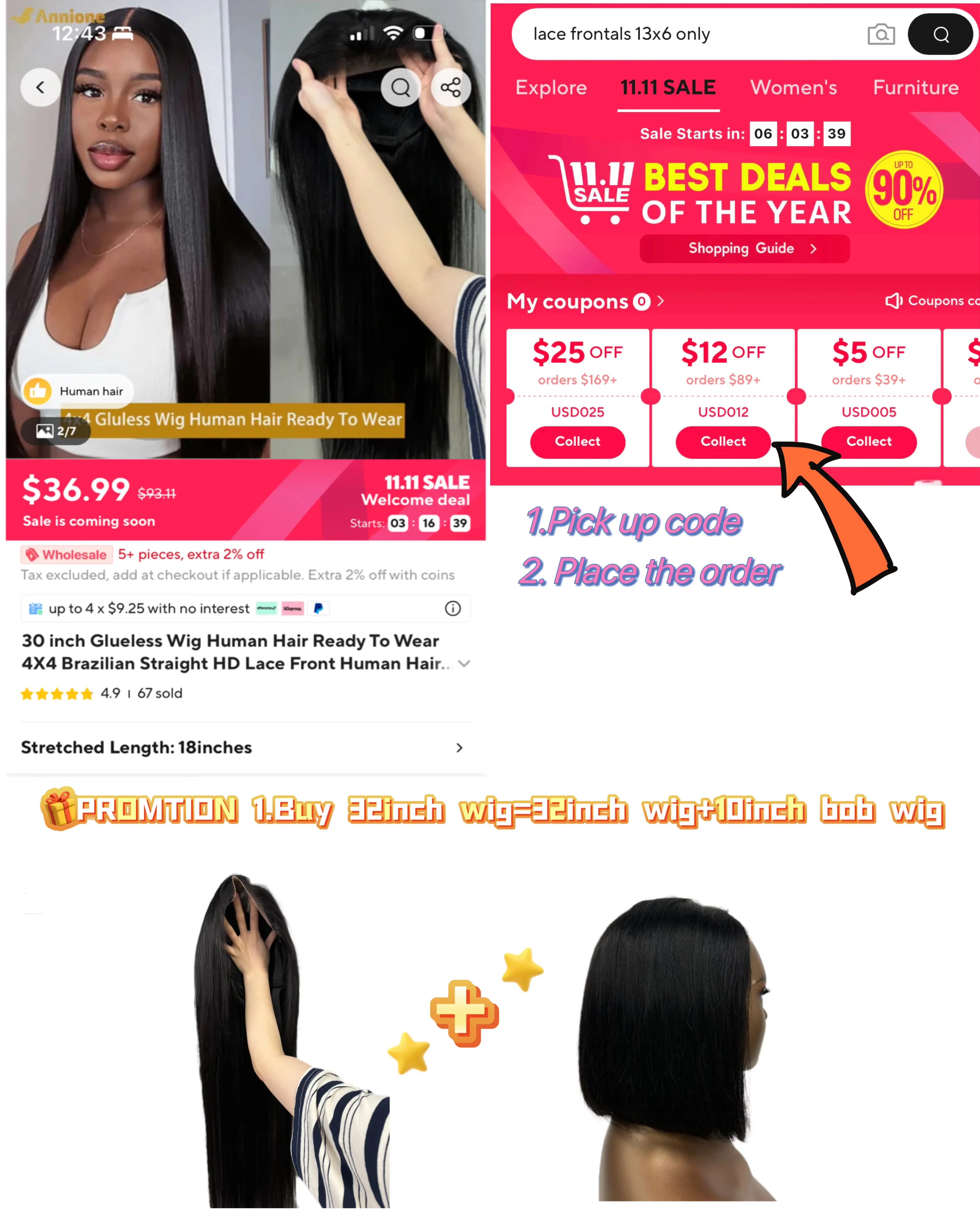 30 inch Glueless Wig Human Hair Ready To Wear 4X4 Brazilian Straight HD Lace Front Human Hair Wig 100% Human Hair Wigs Glueless