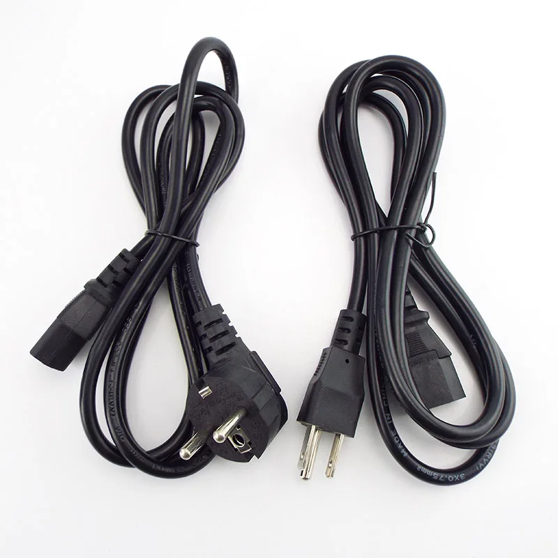 Euro Plug to EU AU Extension Electric LCD Cord 1.5m  For Monitor Printer IEC C13 AC Power Supply Cable D1