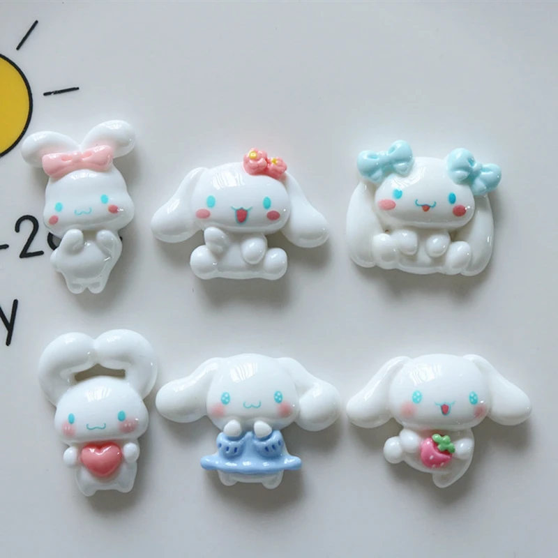 10 Pcs New Kawaii CartoonEar dog rabbit game nime Characters Resin Scrapbook Diy Jewelry Children Gift Hairpin Accessories