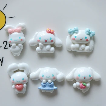 10 Stück neue Kawaii CartoonEar Hund Kaninchen Spiel Anime Charaktere Harz Sammelalbum Diy Schmuck Kinder Geschenk Haarnadel Zubehör A1