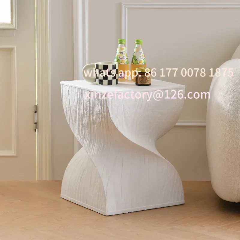 

Customizable Nordic Coffee Table Imitation Wood Grain Edge Creative Bedroom Bedside Office Decorative Side