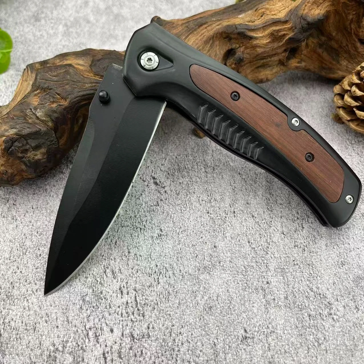 

DA315 Портативный охотничий боевой карманный нож, складной нож для кемпинга, 7Cr13, лезвие 420, сталь + деревянная ручка, походный резак