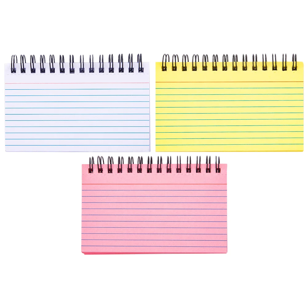 

3 Pcs Coil Horizontal Line Book Pocket Notebook Small Notebooks Notepad Lined Memo Pads Office Study Paper The