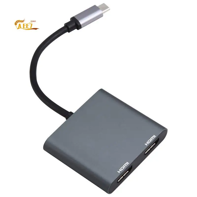 AEE7-For Thunderbolt 3 Docking Station Type-C To Dual 4K UHD Display Converter Mirror&Extend Mode MST Hub For Surface Pro7