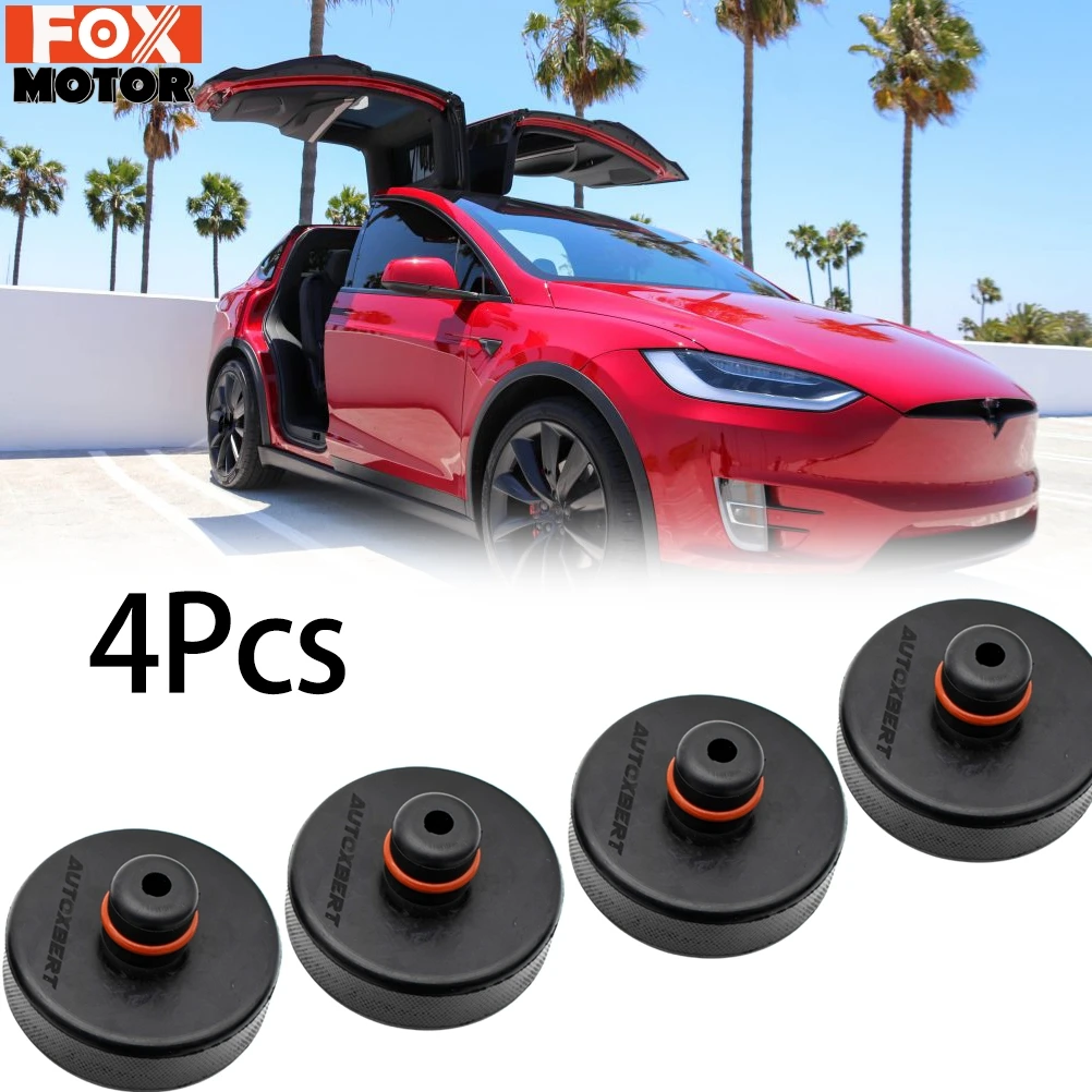 4Pcs Car Lifting Jack Pad Adapter Point Chassis Protection For Tesla Model 3 Model S Model X Model Y Heavy Duty O-ring Rubber