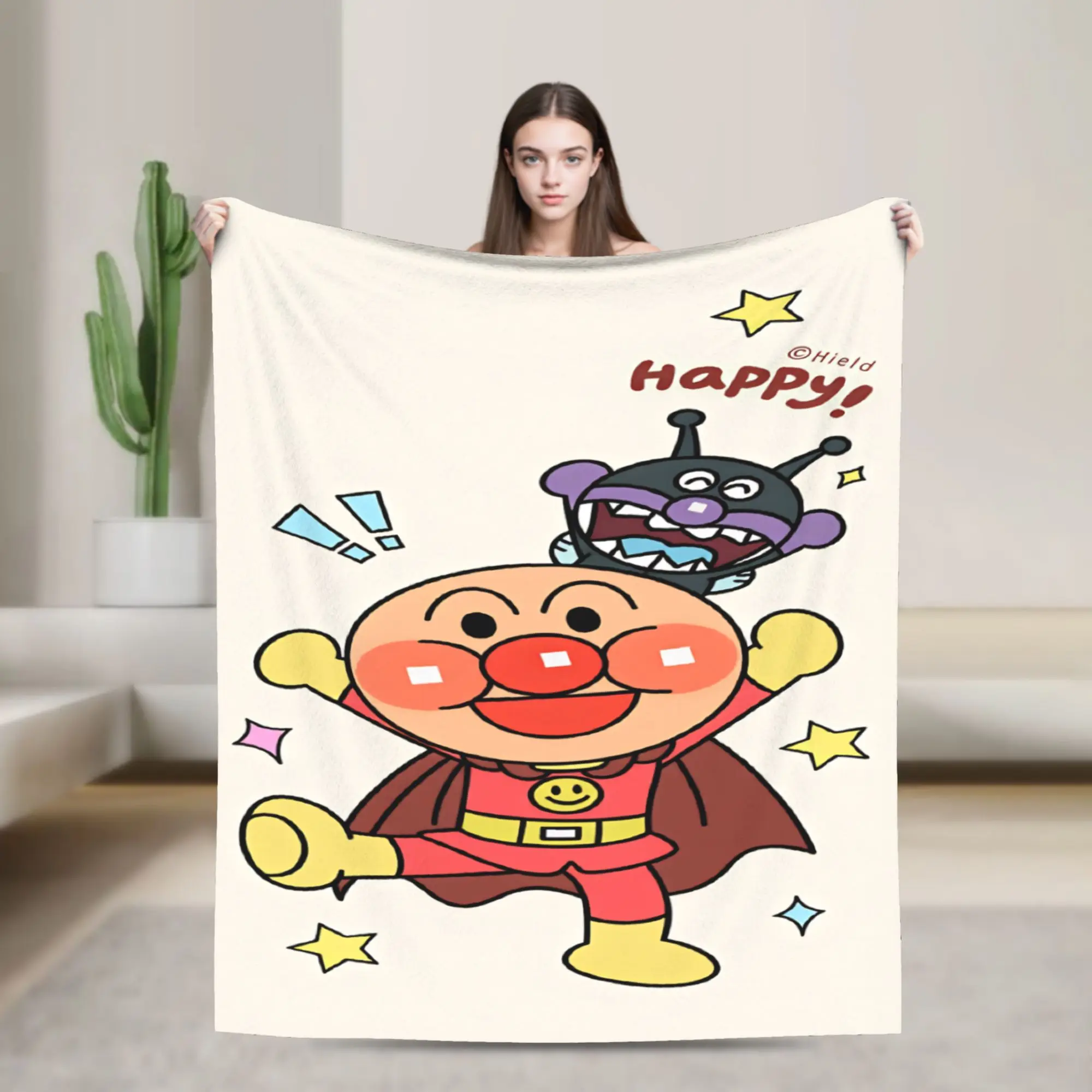 Anpanmans  Blanket Quality Super Warm  Throw Blanket Winter Students Home Decor Print Bedspread