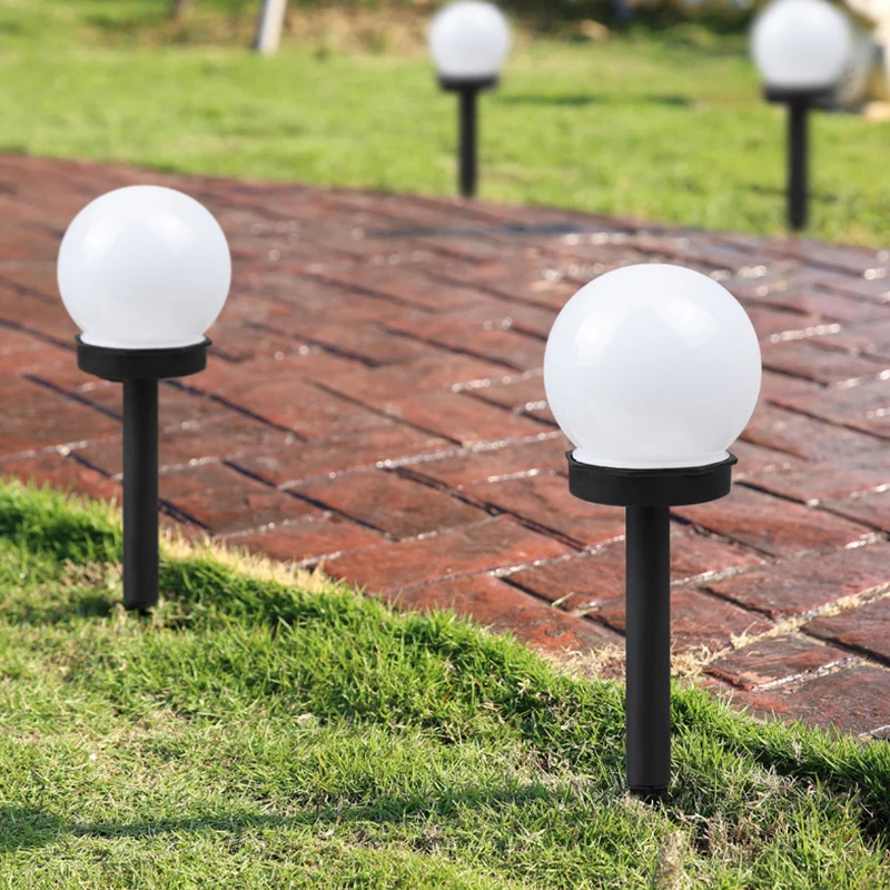 Solar Garden Light Round Ball Bulb Light LED Outdoor Waterproof Landscape Villa Lawn Light Ground Plug Light Garden Decorative